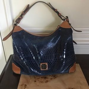 Navy blue Dooney & Burke Hobo shoulder hand bag.